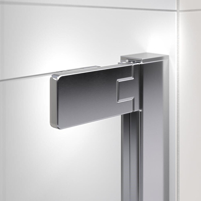 Sealskin inc. porte battante en retrait 100x200cm verre de sécurité transparent de 8 mm avec revêtement anti-calcaire argenté brillant