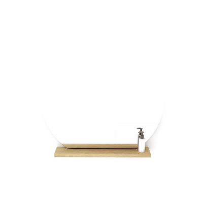 Looox Wood collection Wood tablette de miroir symétrique 100x3x13cm chêne old grey