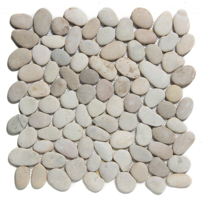 The Mosaic Factory Natural Stone mozaïektegel - 30.5x30cm - wand en vloertegel - Organisch - Rivier steen Tan Mat