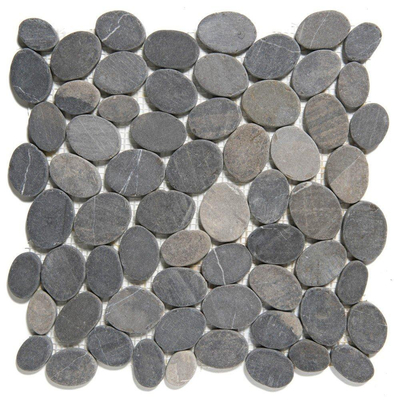 La mosaïque en pierre naturelle Mosaic Factory - 30,5x30cm - carrelage mural et de sol - Organique - Marbre Gris Foncé Mat