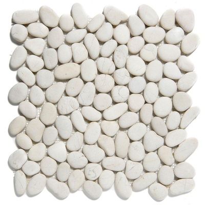 La mosaïque en pierre naturelle Mosaic Factory - 30,5x30cm - carrelage mural et de sol - Organique - Pierre de rivière Ivory Mat