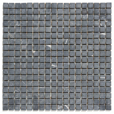 The Mosaic Factory Natural Stone mozaïektegel 1.5x1.5x0.6cm voor wand en vloer voor binnen en buiten marmer Nero Anticato