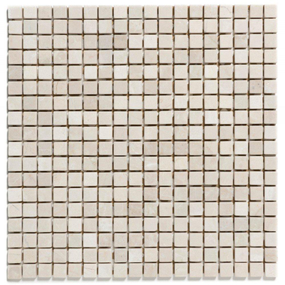 The Mosaic Factory Natural carrelage mosaïque 1.5x1.5x0.6cm pour mur et sol intérieur et extérieur marbre botticino anticato