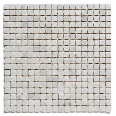 The Mosaic Factory Natural carrelage mosaïque 1.5x1.5x0.6cm pour mur et sol intérieur et extérieur marbre cararra aticato