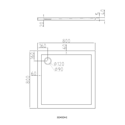 Best Design Dona lage douchebak 80x80x4cm