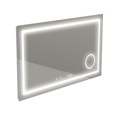 Thebalux Type I spiegel 120x75cm Rechthoek met verlichting, bluetooth en spiegelverwarming incl vergrotende spiegel led aluminium