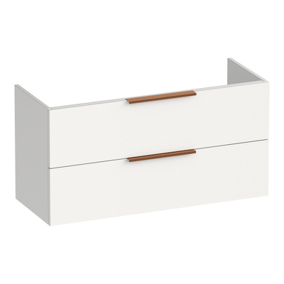 BRAUER Elevate meuble sous lavabo peu profond 100 excl. poignées à poser 2 tiroirs softclose et 1 découpe pour le siphon - mat blanc