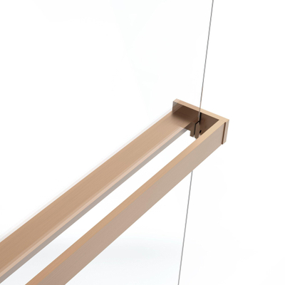 Fortifura Galeria handdoekrek voor inloopdouche - wandmontage / klemt op het glas - inkortbaar - geborsteld koper TWEEDEKANS