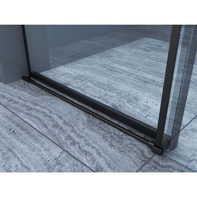 Wiesbaden Slide Porte coulissante pour niche 1200 x 2000 x 8 mm verre clair nano / noir mat