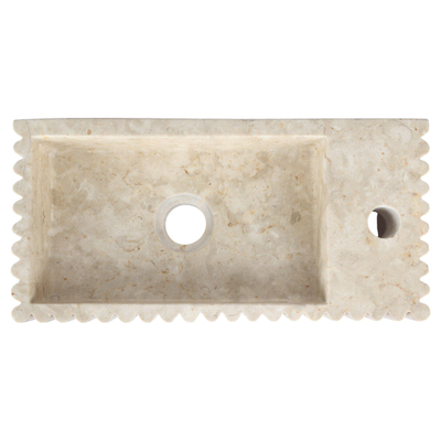 Differnz Ribba fontein - 40x20x9cm - kraangat rechts - marmer - beige