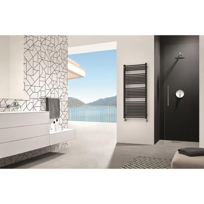 Rosani Recta designradiator 54x170.5cm met aansluiting op hoekpunten 876 Watt Dark graphit matt