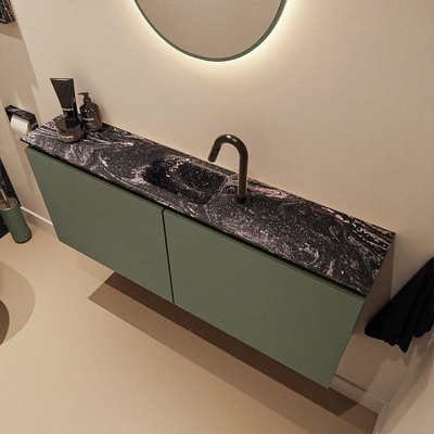 MONDIAZ TURE-DLUX 120cm toiletmeubel Army. EDEN wastafel Lava positie midden. Met 1 kraangat.