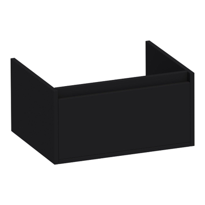 BRAUER Hope wastafelonderkast - 59x30x45.5cm - 1 softclose lade greeploos - 1 sifon uitsparing - mat zwart