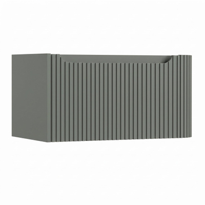 H&R Badmeubelen Juice Wastafelonderkast - 80x45x40cm - rechterhoek afgerond - 3D-front - 1 lade - geïntegreerde greep - petrol mat