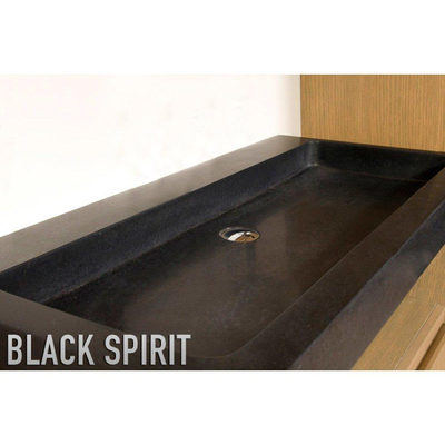 BRAUER black Spirit Meubelwastafel - 100x46x10cm - zonder overloop - 1 wasbak - zonder kraangat - natuursteen - basalt