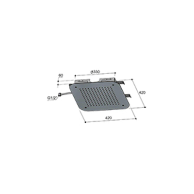 Hotbath Mate Inbouw - hoofddouche 42x42 cm M147Gn - geborsteld nikkel (RVS)