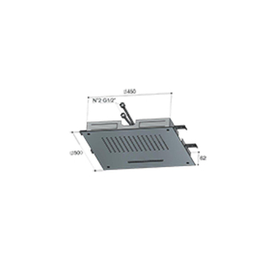 Hotbath Mate Inbouwhoofddouche vierkant - met cascade - 50x50cm - hoogglans chroom