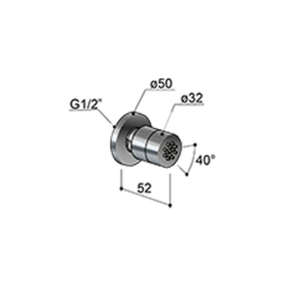 Hotbath Mate Opbouw bodyjet rond - hoogglans chroom