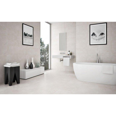 ÉCHANTILLON Cifre Cerámica Carreau mural Neutra Relief Décor Crème Rectifié Aspect béton Mat Crème