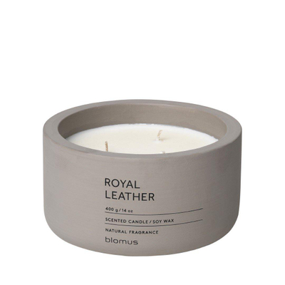 Blomus Fraga Geurkaars - royal - leather - hoogte 6.5cm - diameter 13cm - satellite SHOWROOMMODEL