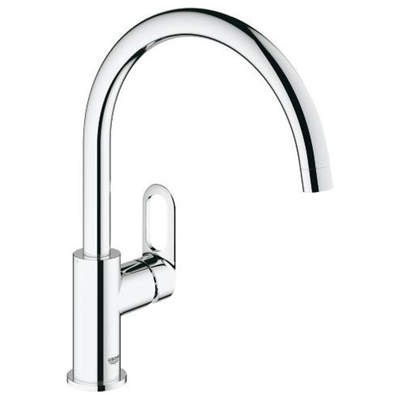 Grohe BauLoop Keukenkraan - hoog - draaibare uitloop - chroom