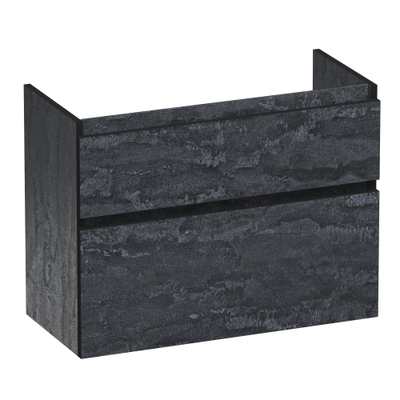 BRAUER Delight Edge meuble sous lavabo peu profond 80 2 tiroirs softclose - sans poignée - 1 découpe pour siphon - Damas