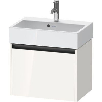 Duravit Ketho.2 Wastafelonderbouwkast - met 1 lade - 58.4x39x44cm - met greep antraciet - hoogglans wit