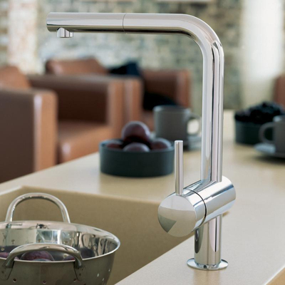 Grohe Minta Mitigeur de cuisine - bec L - rotatif - douchette extractible - chrome - DESTOCKAGE