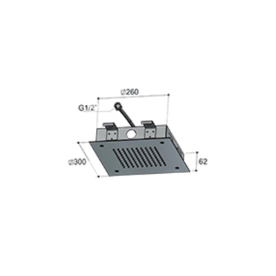 Hotbath Mate Inbouwhoofddouche vierkant - 30x30cm - geborsteld nikkel (RVS)