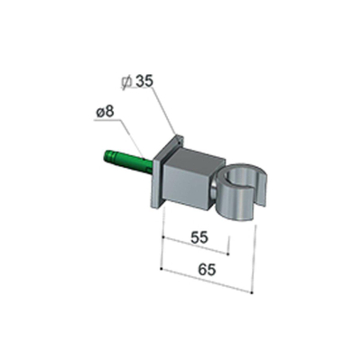 Hotbath Mate support mural carré en nickel brossé