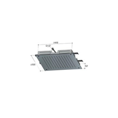 Hotbath Mate Hoofddouche vierkant - 50x50cm - geborsteld nikkel (RVS)