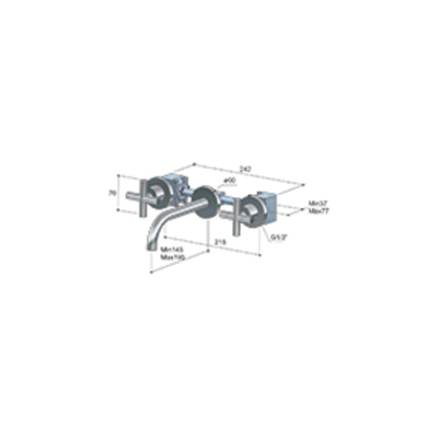 Hotbath Chap wastafelmengkraan inbouw C005 geborsteld nikkel OUTLETSTORE