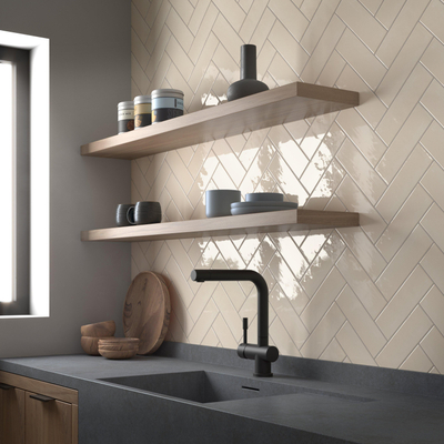 SAMPLE Terravito Elvella Voor wandtegel - 20x6.5cm - 8mm - Ivoor