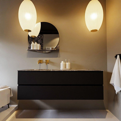 Mondiaz VICA-DLUX Ensemble de meuble de salle de bain - 150cm - meuble sous-vasque urban - 2 tiroirs - lavabo encastré cloud gauche - sans trous de robinet - miroir modèle spot - version XL 60cm de haut - lave