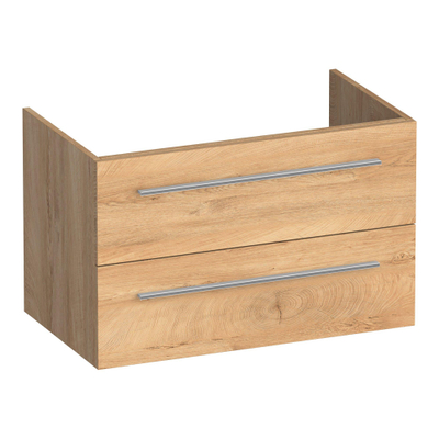 BRAUER Trust wastafelonderkast 80 excl. opbouwgrepen 2 softclose lades en 1 sifon uitsparing - Forest Tan