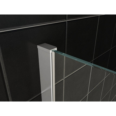 Wiesbaden Shower Porte pivotante 80x200cm avec paroi fixe vitre NANO 8mm et profil aluminium