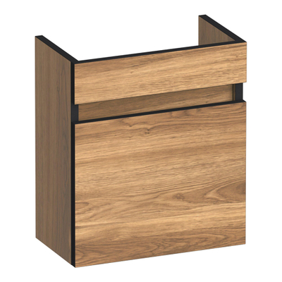 BRAUER Joy Edge fonteinonderkast - 40x45x22cm - met 1 deur greeploos rechtsdraaiend Honey