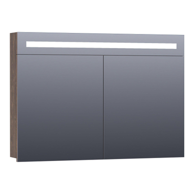 BRAUER Promise spiegelkast – 99x70x15 cm – directe LED – Grove (noten)