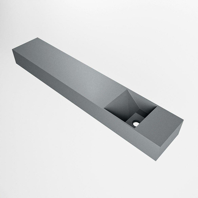 Mondiaz TYNE Fontaine - 120x23x12cm - lavabo Droit - sans trous de robinetterie - solid surface - Plata