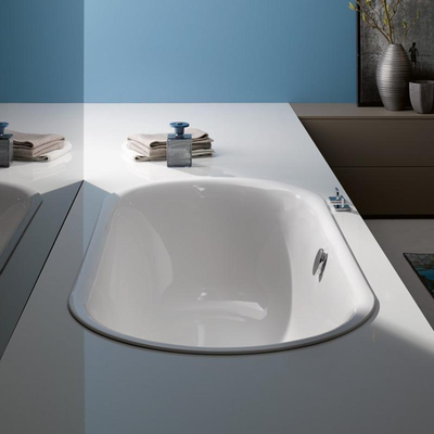 Bette Lux oval baignoire double encastrée, plaque d'acier à parois épaisses 180x80x45cm sans pieds blanc
