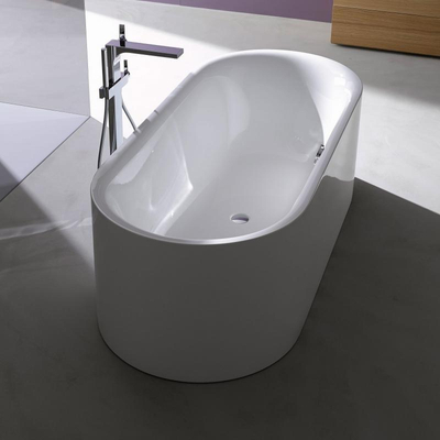Bette Lux oval silhouette baignoire acier à parois épaisses ovale autoportante 170x75x45cm avec manteau blanc