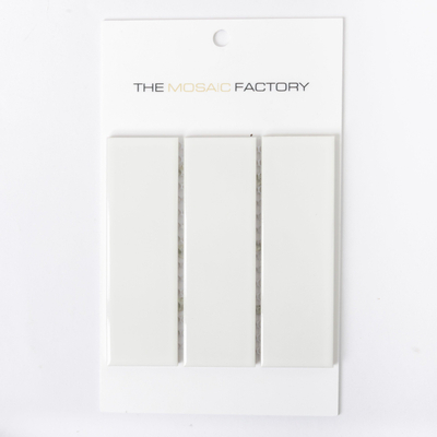 ÉCHANTILLON The Mosaic Factory Barcelona carreau de mosaïque 4.5x14.5x0.6cm pour mur et sol pour intérieur et extérieur carré Céramique Brillant Blanc