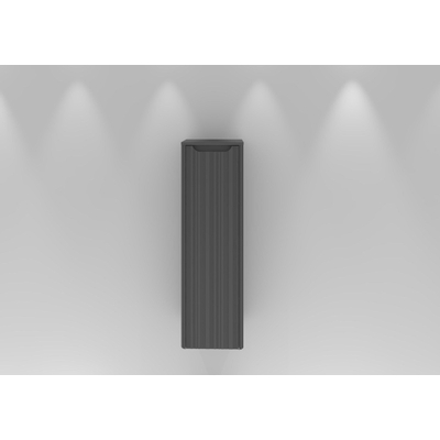 H&R badmeubelen Juice Hoge Kast - 40x35x130cm - met ronde hoeken - 3D-front - 1 deur - linksdraaiend - stone grey mat