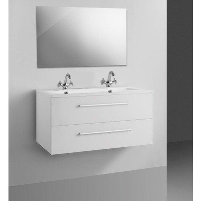 Adema Bella Set de meuble salle de bains 99.6x47.5x50.5cm avec trop plein avec miroir blanc
