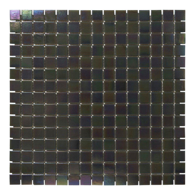 The Mosaic Factory Amsterdam carrelage mosaïque 32.2x32.2cm pour mur et sol intérieur et extérieur carré verre noir perlé