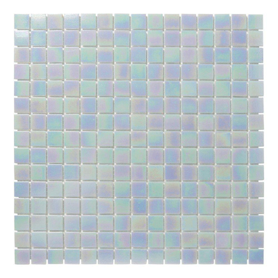 The Mosaic Factory Amsterdam Carrelage mosaïque 2x2x0.4cm pour le mur et le sol et pour l'intérieur et l'extérieur carré verre Bleu clair perlé