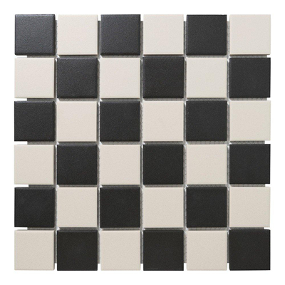 La Mosaic Factory London carreau mosaïque - 30,9x30,9cm - carrelage mural et de sol - Carré - Porcelaine Échiquier Mat