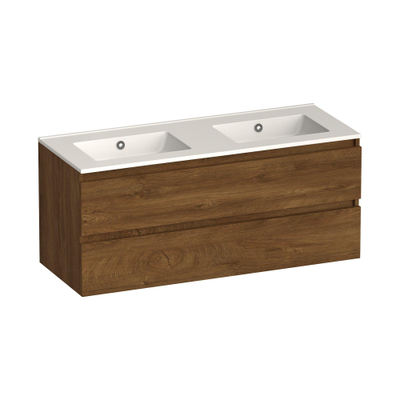 Brauer Core Series badkamermeubelset - 120x45x52cm - wastafel Starfall - forest cacao