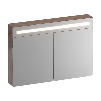 BRAUER Promise Deluxe armoire de toilette - 100x70x15cm - avec éclairage direct - 2 portes miroirs double face - Erosion