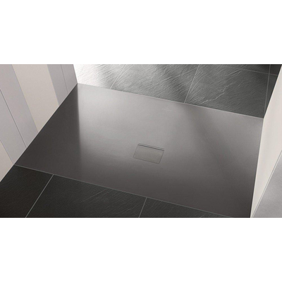 Villeroy & Boch Squaro infinity douchebak - 140x90x4cm - Anthracite (grijs)